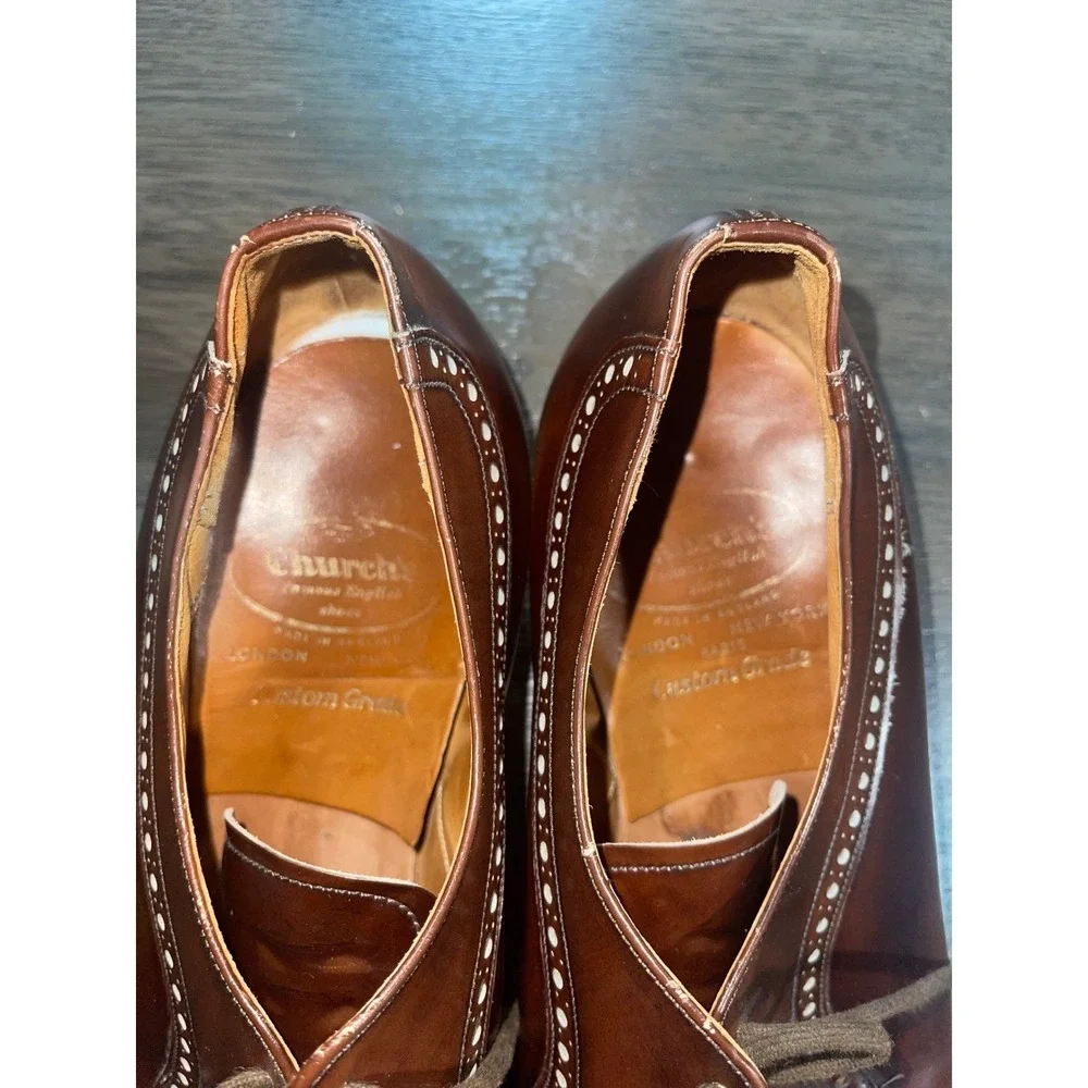 Church's Custom Grade Aldwych Brown Leather Oxfords UK 9.5E US 10.5 England EU44